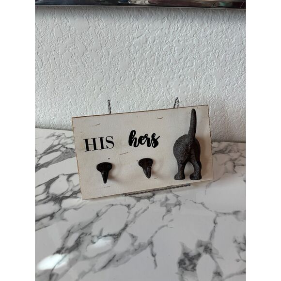 Mud Pie His, Hers & Dog Key & Leash Holder - Picture 1 of 7
